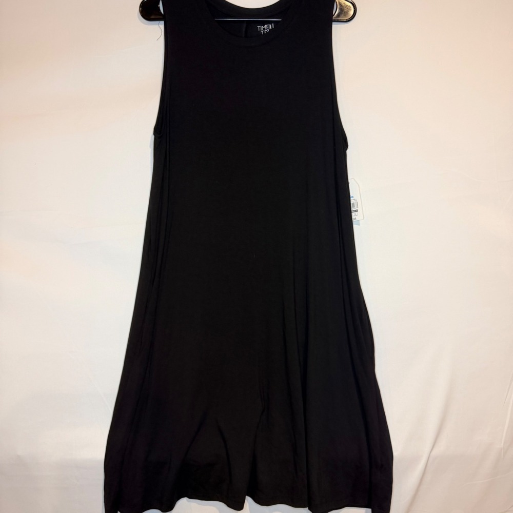 Time and Tru Womens Sleeveless Swing Dress Black XL 16-18 NWT